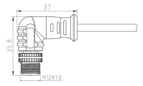M12工业圆形防水连接电缆3-17Pin预铸成型防水线缆单双直弯公母头连接器线束