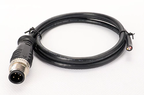 M12工业圆形防水连接电缆3-17Pin预铸成型防水线缆单双直弯公母头连接器线束