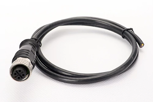 M12工业圆形防水连接电缆3-17Pin预铸成型防水线缆单双直弯公母头连接器线束