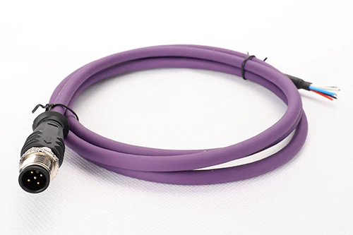 M12工业圆形防水连接电缆3-17Pin预铸成型防水线缆单双直弯公母头连接器线束