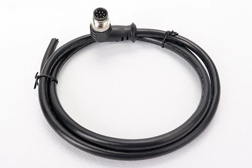 M12工业圆形防水连接电缆3-17Pin预铸成型防水线缆单双直弯公母头连接器线束