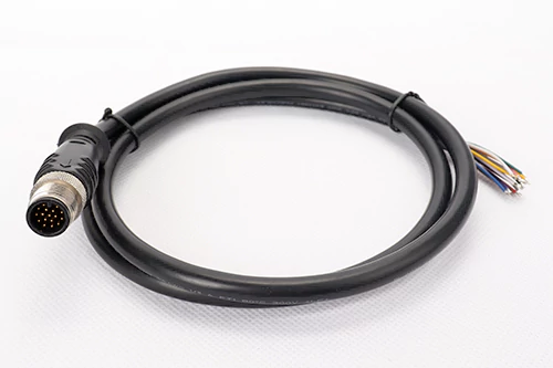 M12工业圆形防水连接电缆3-17Pin预铸成型防水线缆单双直弯公母头连接器线束